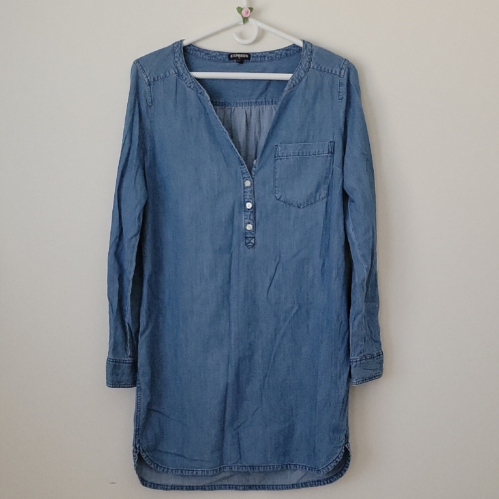 Express Denim Long Sleeve Tunic